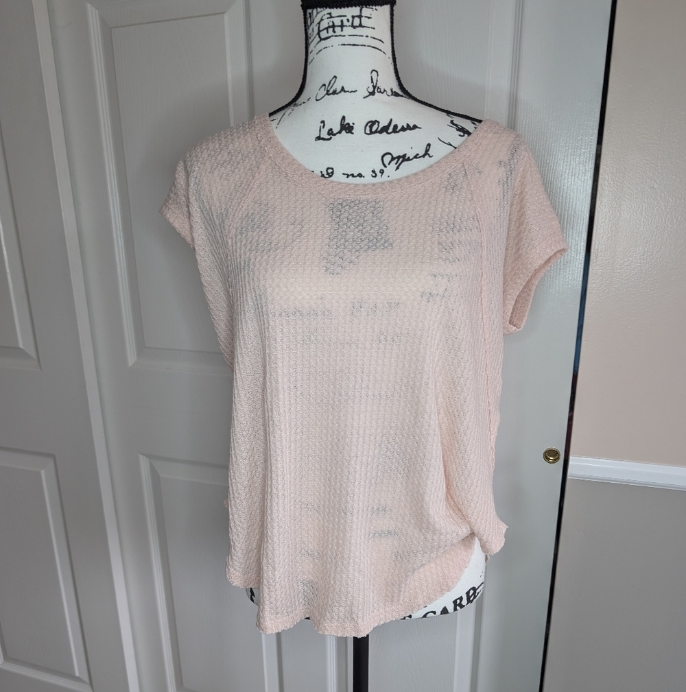 Altar'd State Soft Pink Short Sleeve Top